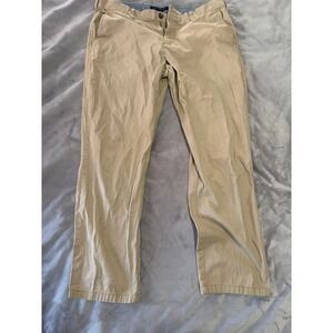 Tommy Hilfiger Custom Fit Mens Chino Pants Khaki Tan 38x32 Straight Leg
